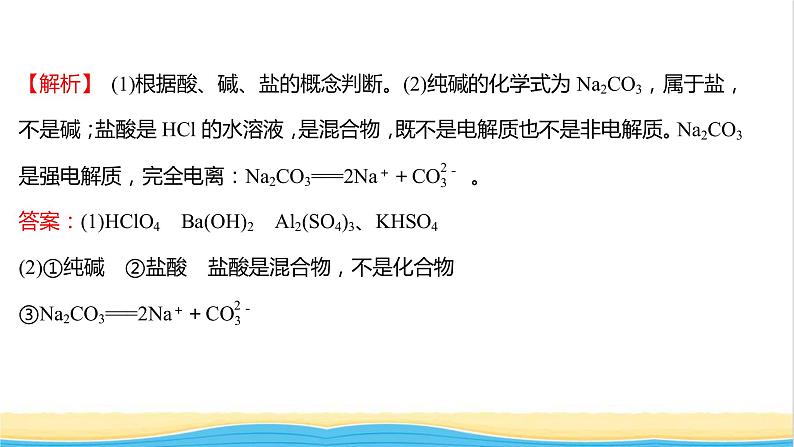 福建专用高中化学课时练10电解质的电离课件鲁科版必修108