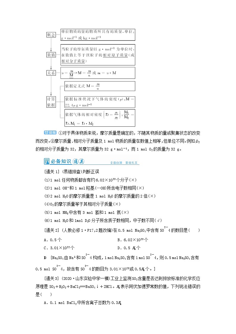 高考化学一轮复习第1章物质的量第1讲化学常用计量教案02