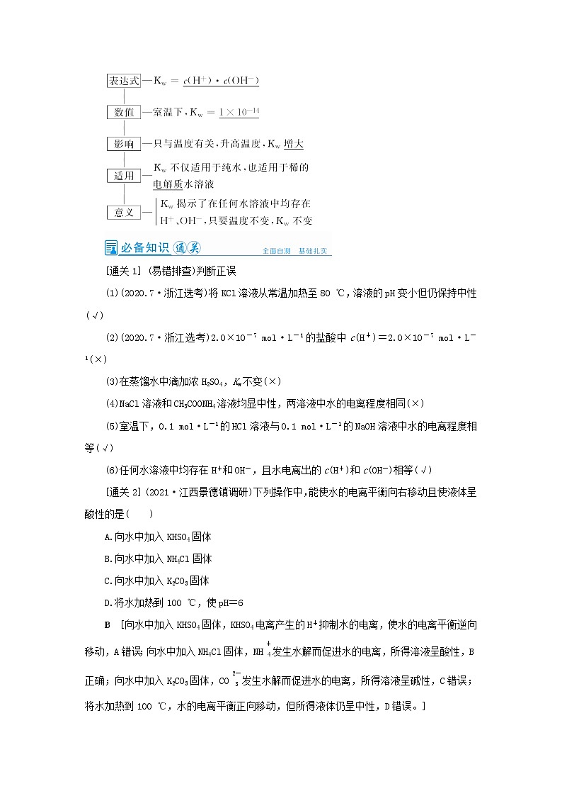 高考化学一轮复习第8章水溶液中的离子平衡第2讲水的电离和溶液的酸碱性教案第2页