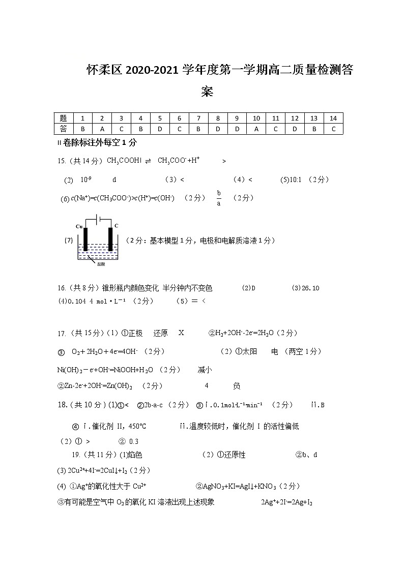 北京市怀柔区2021-2022学年高二上学期期末考试化学试题扫描版含答案.01