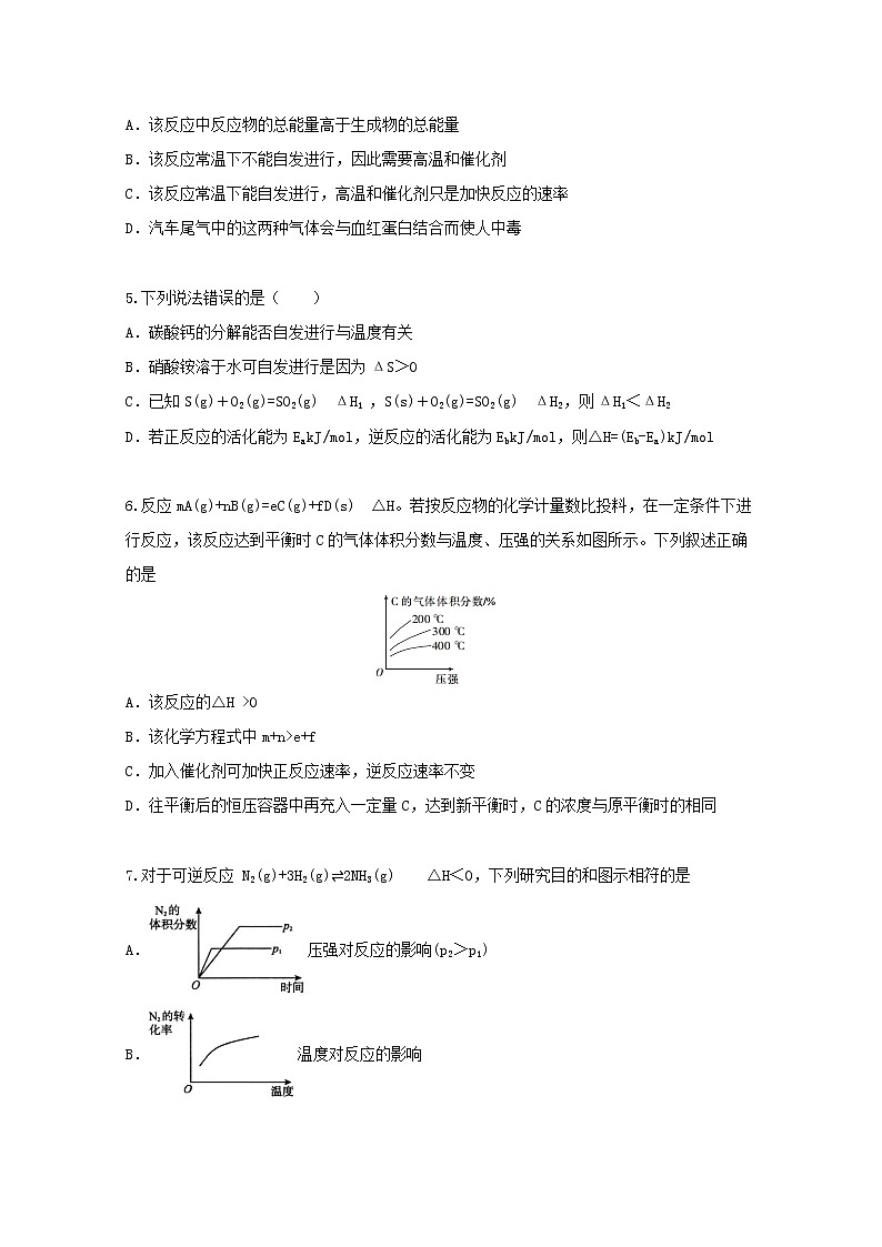 2022届高三化学一轮复习考点特训化学反应速率与化学平衡2含解析第2页
