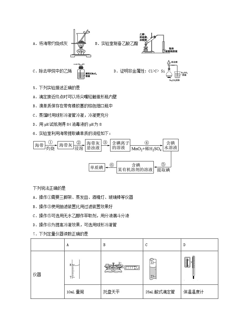 2022届高三化学一轮复习实验专题强化练1常见仪器的使用规范含解析第2页