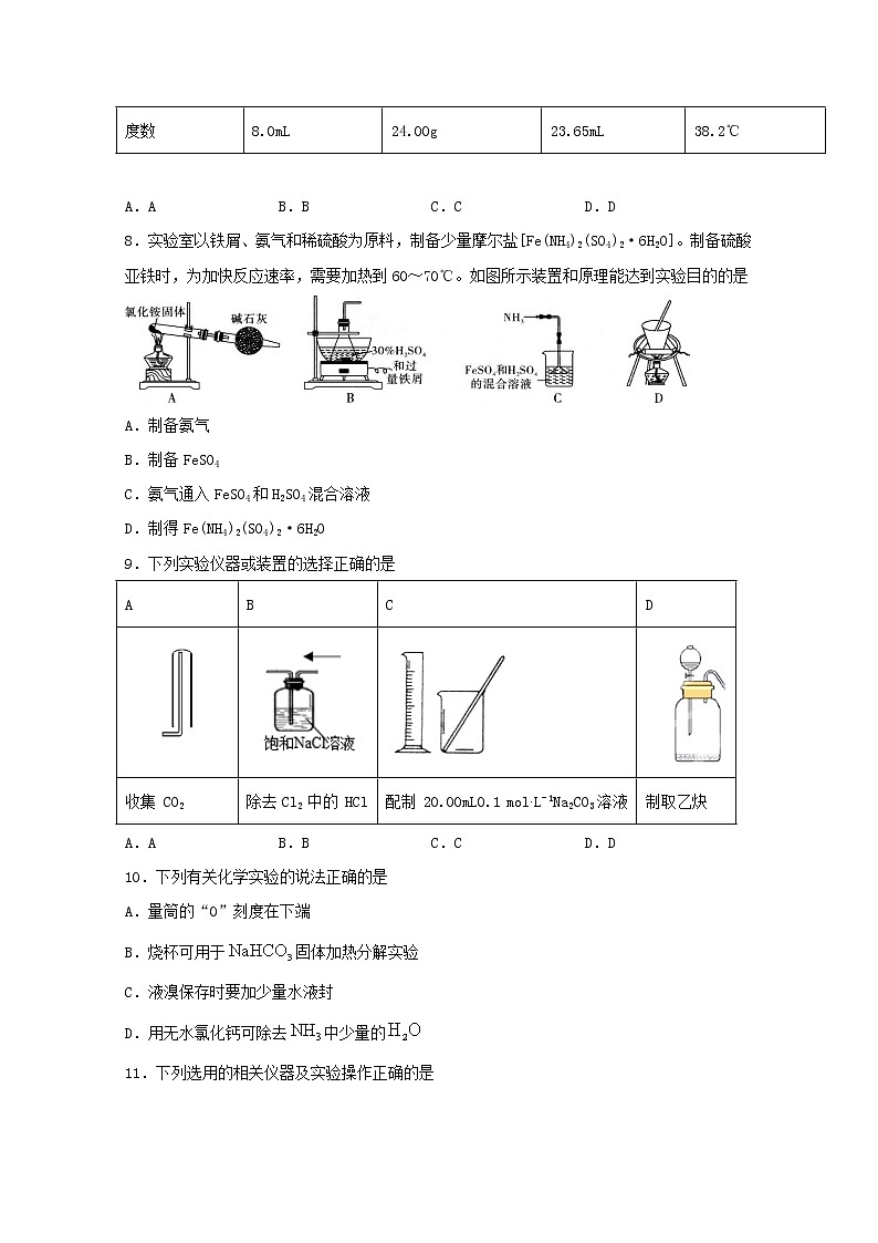 2022届高三化学一轮复习实验专题强化练1常见仪器的使用规范含解析第3页