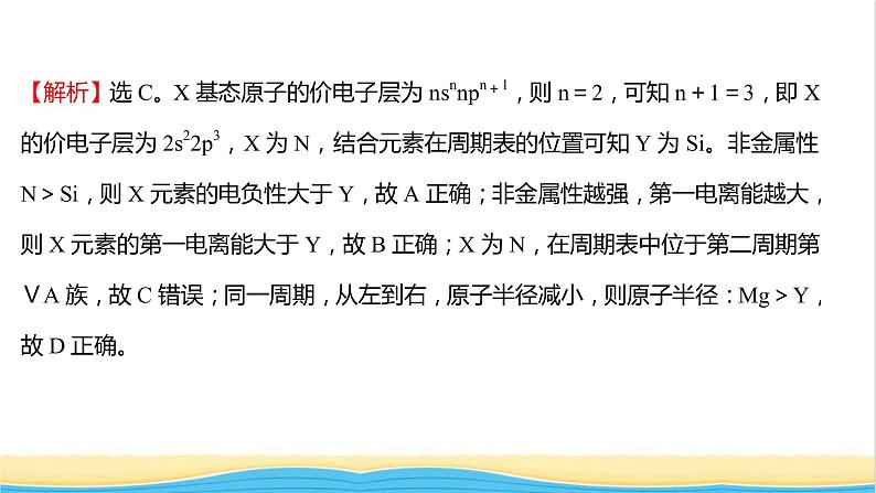 高中化学第一章原子结构与性质单元练习课件人教版选择性必修第二册第7页