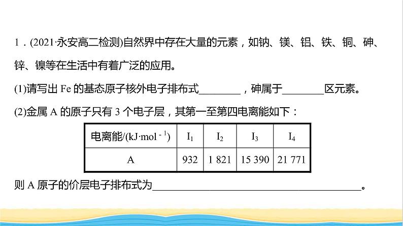 高中化学专题训练四物质结构与性质大题专项练课件人教版选择性必修第二册第2页