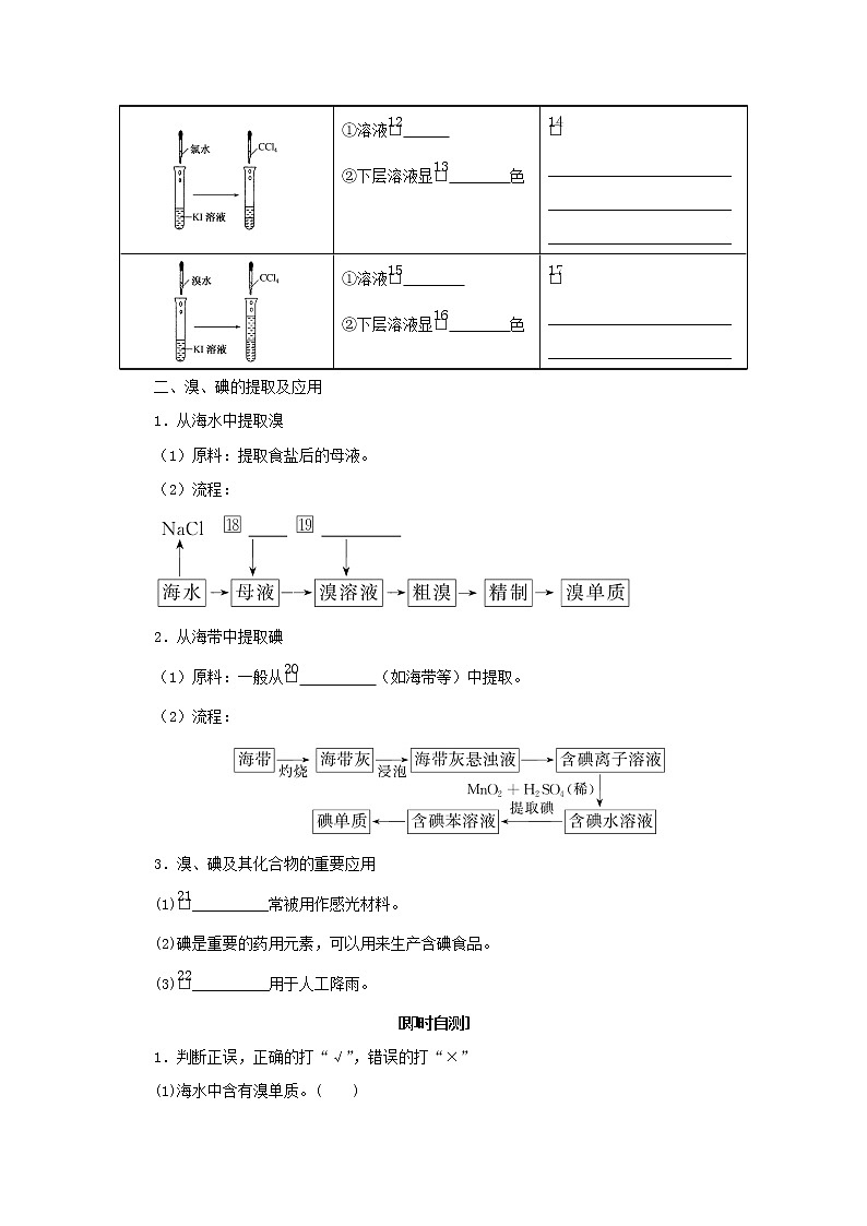 高中化学专题3从海水中获得的化学物质3.2从海水中提取溴从海带中提取碘学案苏教版必修102