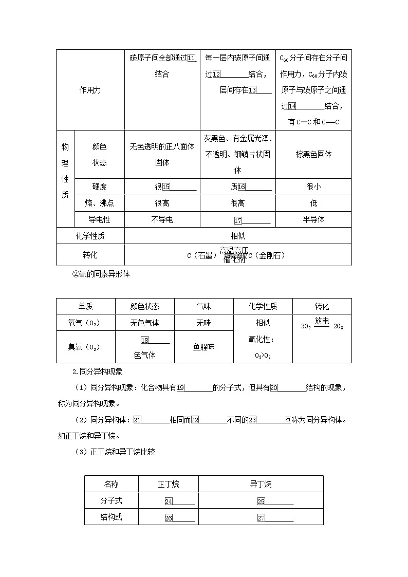 高中化学专题5微观结构与物质的多样性3.1同素异形现象同分异构现象学案苏教版必修102
