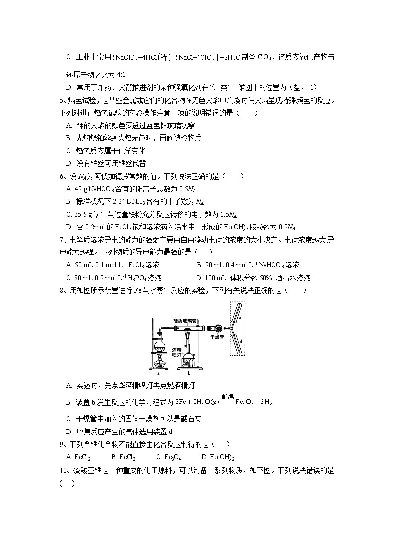 2021-2022学年广东省深圳实验学校高一上学期第二阶段考试化学试卷02