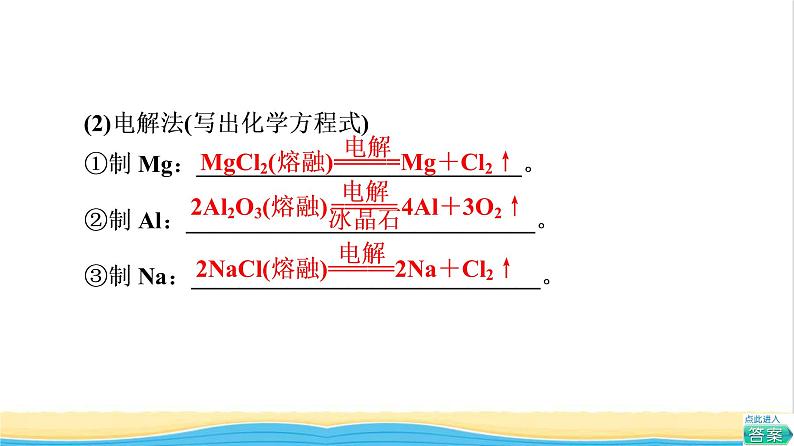 高中化学第8章化学与可持续发展第1节基础课时19金属矿物与海水资源的开发利用课件新人教版必修第二册第7页