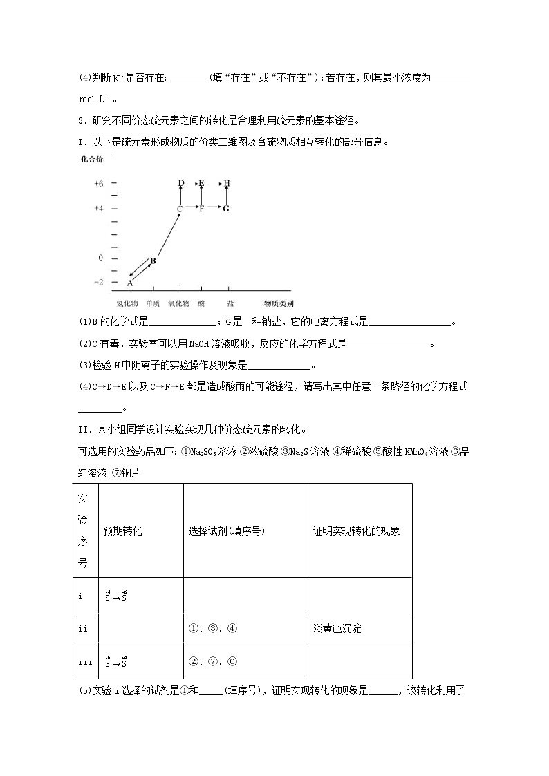 2022届高三化学一轮复习实验专题题型必练14离子推断填空题题含解析第2页