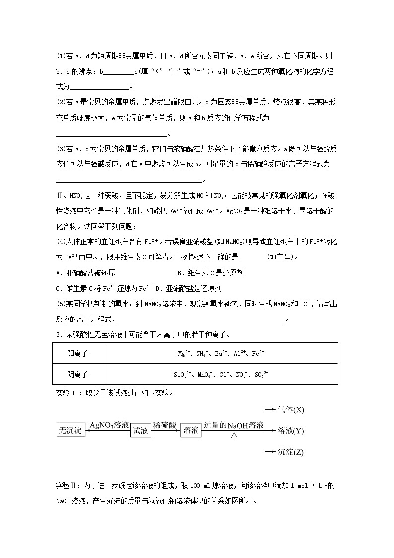 2022届高三化学一轮复习实验专题题型必练15离子推断综合题含解析02