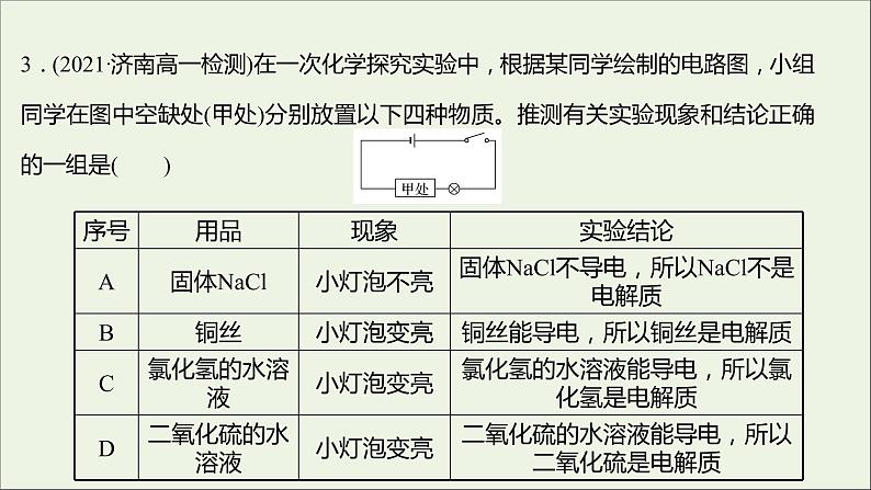 福建专用2021_2022学年高中化学第2章元素与物质世界单元练课件鲁科版必修105