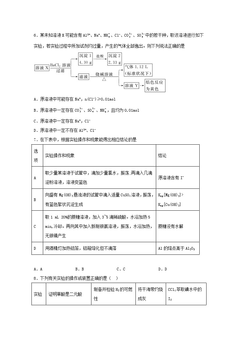 2022届高三化学一轮复习实验专题强化练35物质的检验含解析第3页