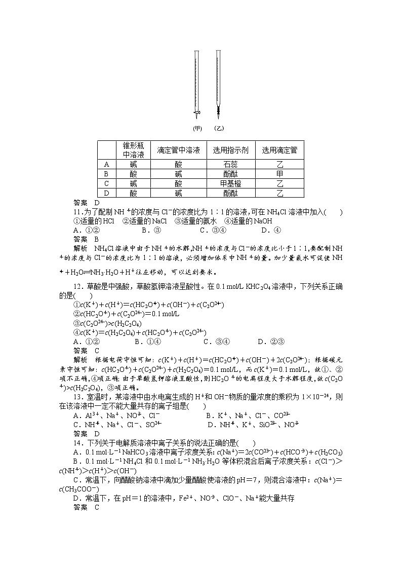 高中化学（人教版，选修4） 第三章水溶液中的离子平衡  章末综合检测第3页