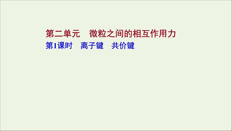 2021_2022学年高中化学专题5微观结构与物质的多样性第二单元第1课时离子键共价键课件苏教版必修101