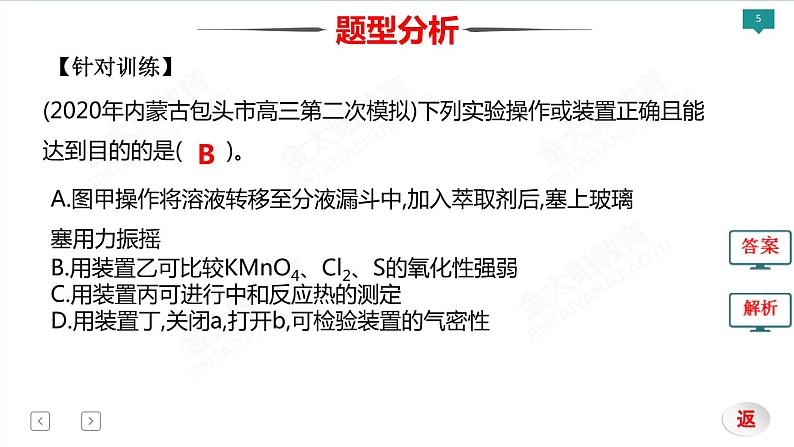 2022届高考化学二轮专项突破 类型5  基础小实验课件PPT05