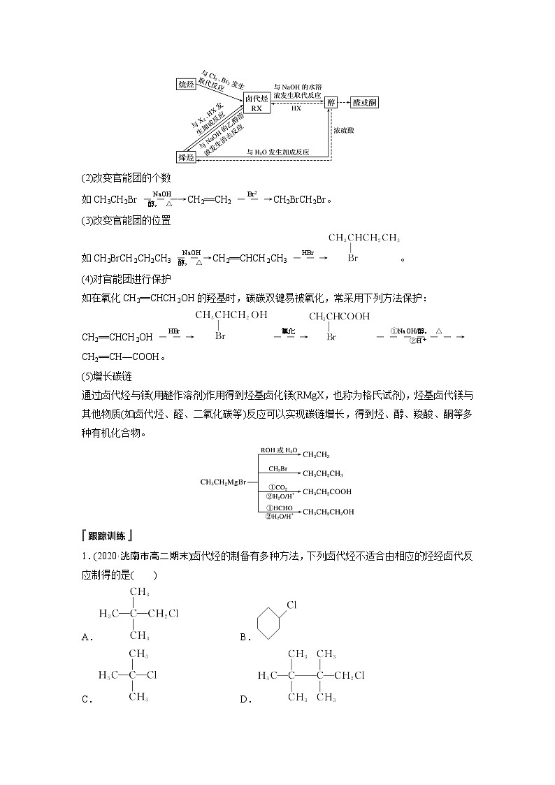 高中化学苏教版（2021）选择性必修3 专题5 微专题7　卤代烃的形成及在有机合成中的“桥梁”作用（学案+ word版含解析）02