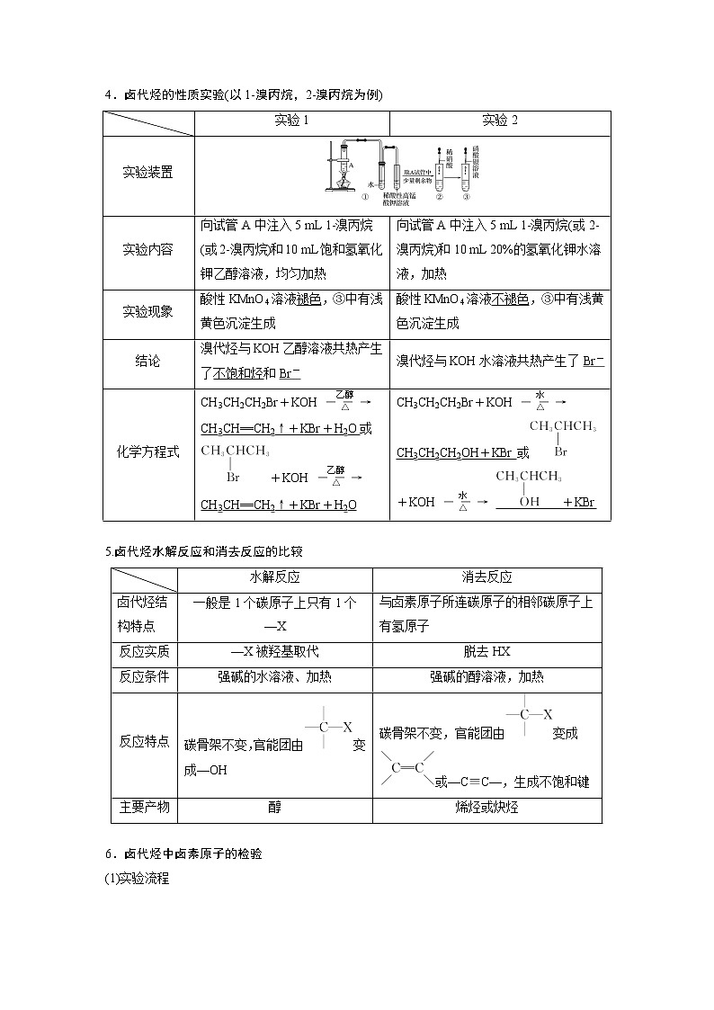 高中化学苏教版（2021）选择性必修3 专题5 第一单元　卤代烃（学案+课时练 word版含解析）02