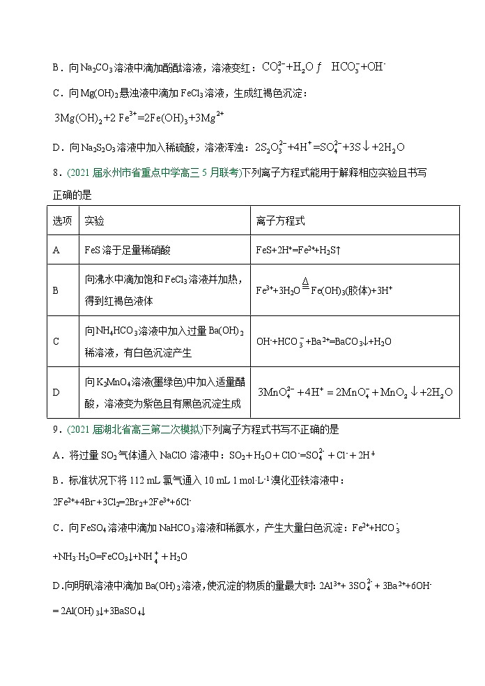 第4讲  离子反应  离子离子方程式（能力训练）(原卷版）第3页