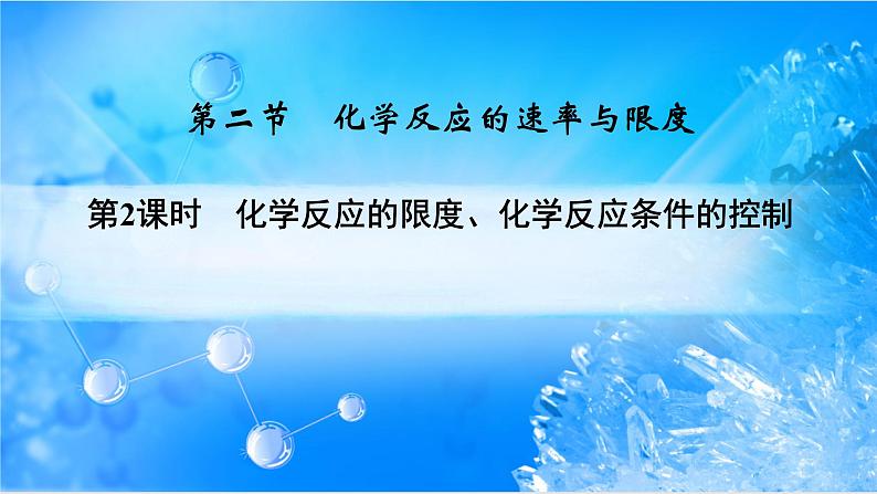 6.2.2 化学反应的限度和化学反应条件的控制 -2021-2022学年高一化学同步精品课件+教学设计+学案+课堂练习+课后练习+同步习题2套（有答案）（新教材19年人教版必修第二册）01