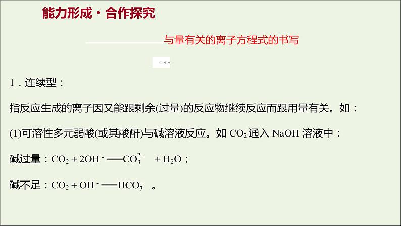 福建专用2021_2022学年新教材高中化学第2章元素与物质世界第2节第3课时与量有关的离子方程式的书写常见离子的检验与推断提升课时课件鲁科版必修1第3页