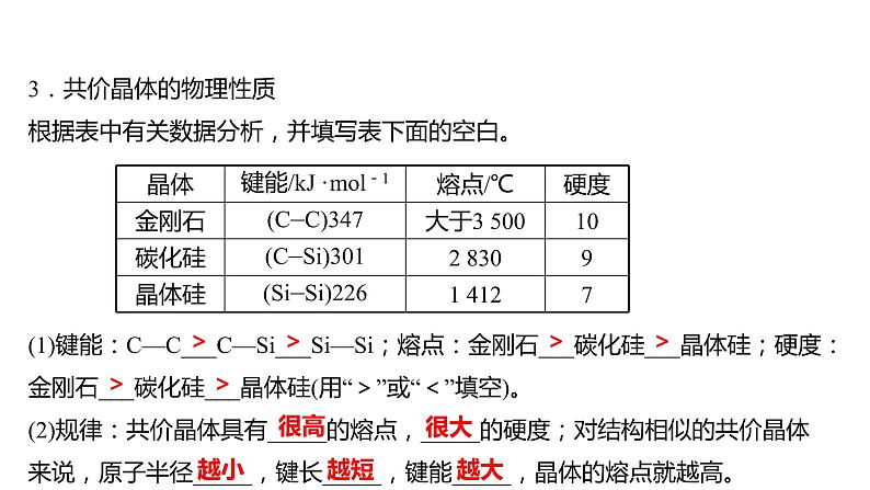 2021-2022学年高中化学新鲁科版选择性必修2 第3章 第2节 第3课时共 价 晶 体 课件第8页