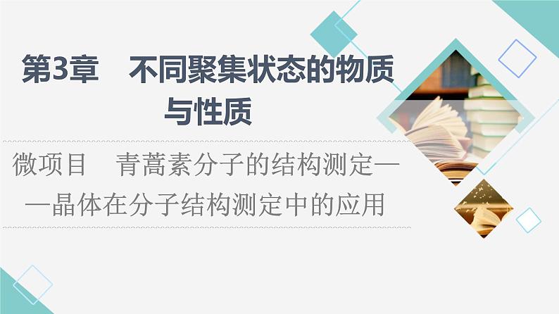 2021-2022学年高中化学新鲁科版选择性必修2 第3章微项目　青蒿素分子的结构测定——晶体在分子结构测定中的应用 课件第1页