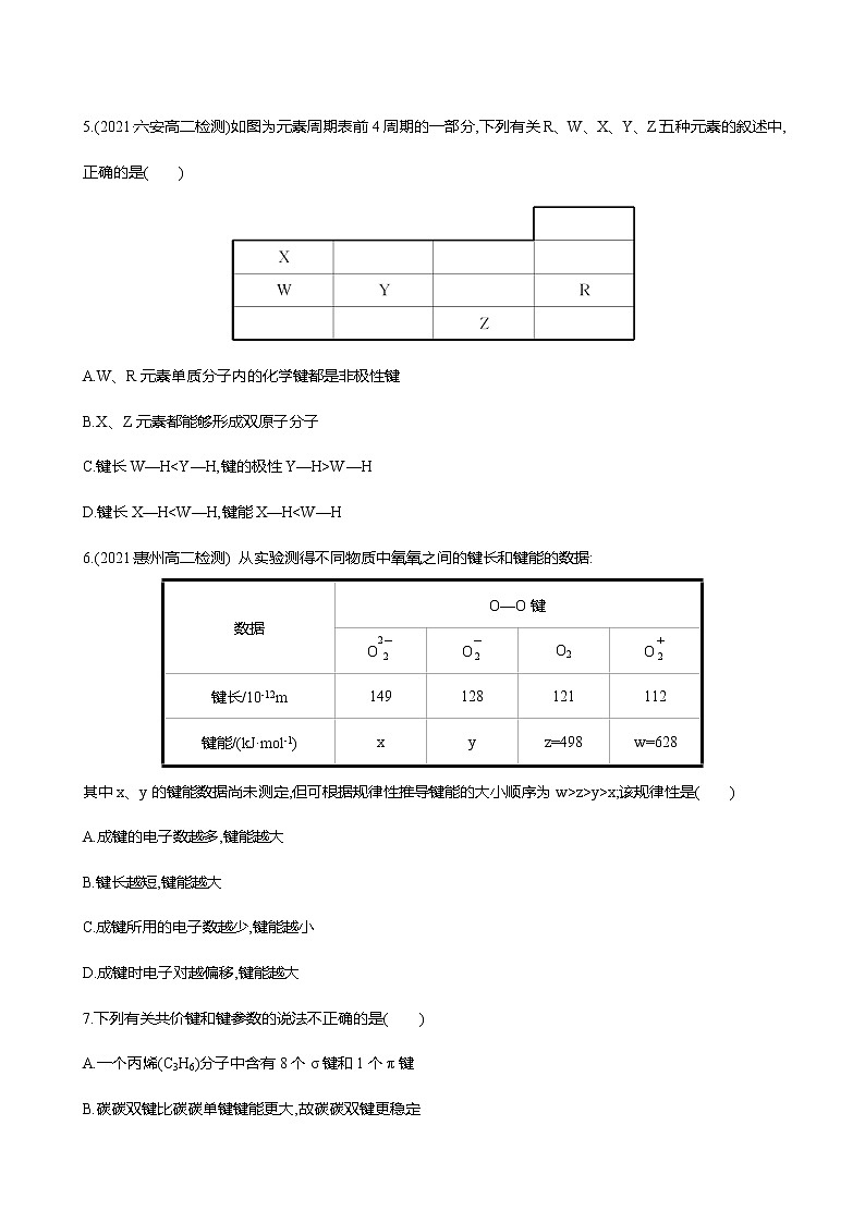 2021-2022学年高中化学新鲁科版选择性必修2 第2章 第1节共价键模型第2课时 作业 练习02