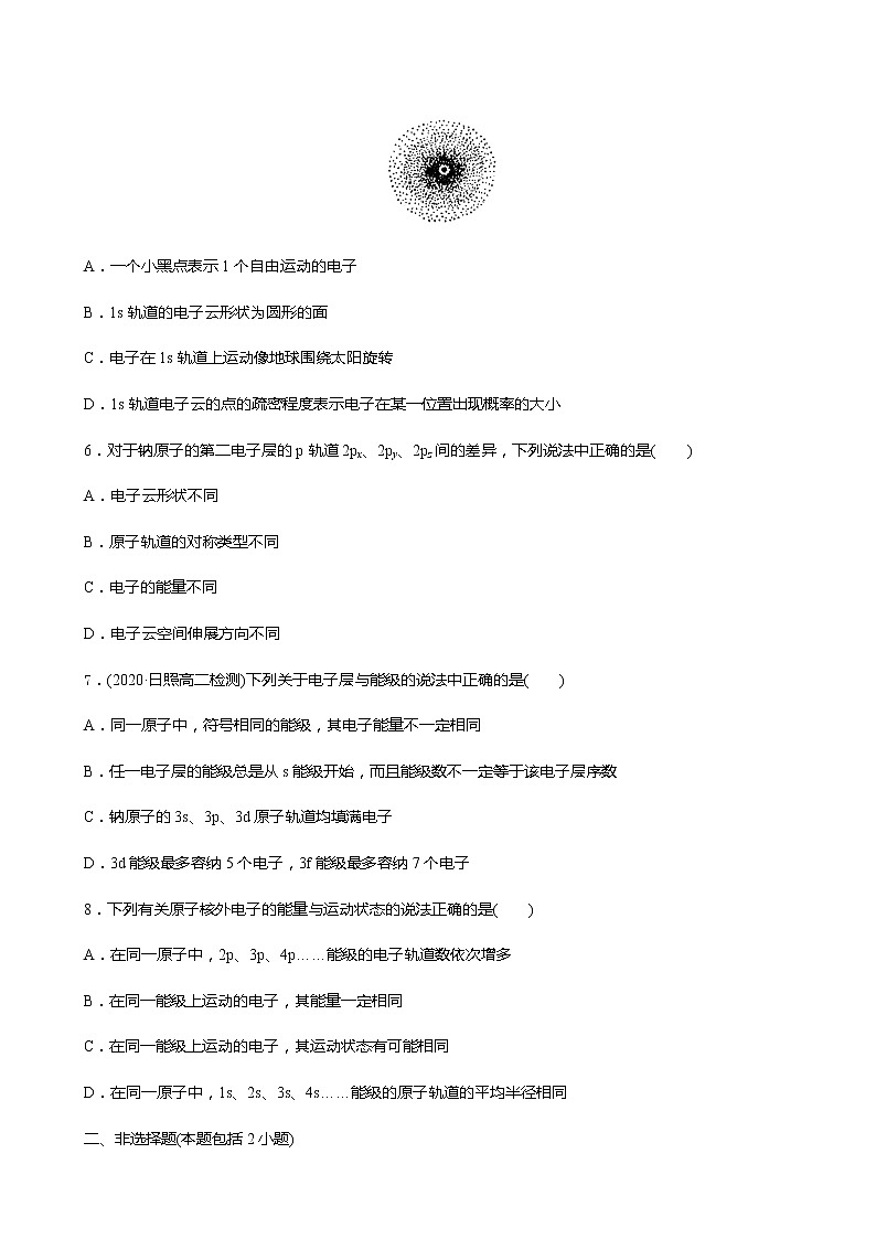 2021-2022学年高中化学新鲁科版选择性必修2 第1章 第1节原子结构模型 作业 练习02