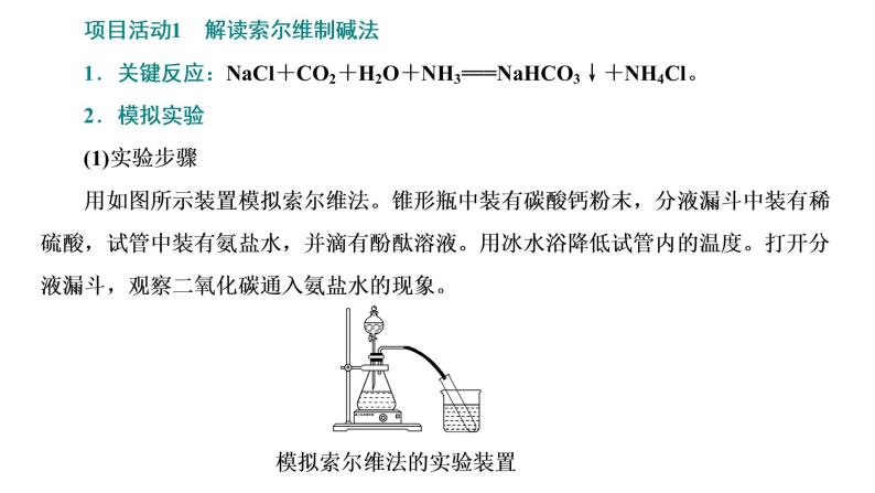 2021-2022学年高中化学新鲁科版选择性必修1 第3章 微项目　揭秘索尔维制碱法和侯氏制碱法 课件（19张）03