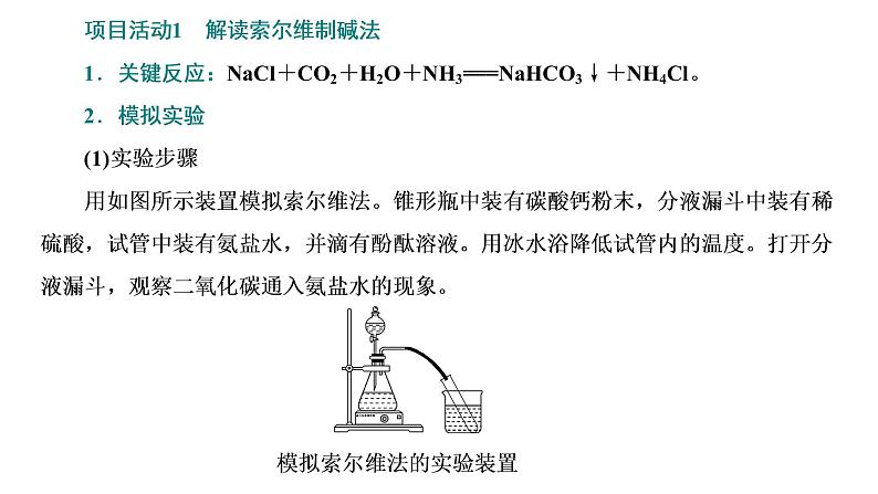 2021-2022学年高中化学新鲁科版选择性必修1 第3章 微项目　揭秘索尔维制碱法和侯氏制碱法 课件（19张）03