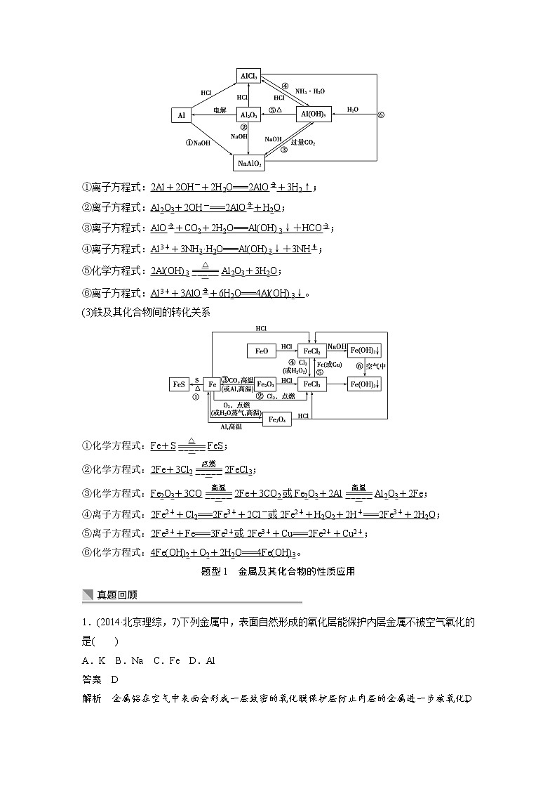 【考前三个月】2022届高考化学（2019新人教版）考前专题复习题-常见金属元素及其化合物第3页