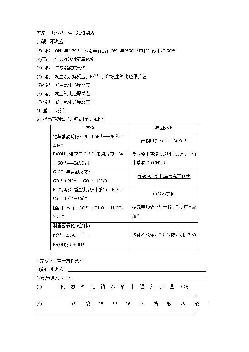 【考前三个月】2022届高考化学（2019新人教版）考前专题复习题-离子反应第2页