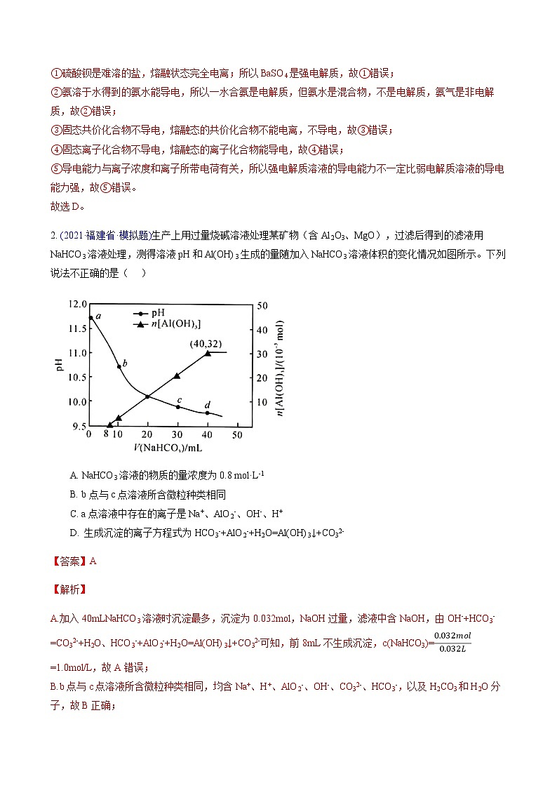 专题02 离子反应（正误判断、共存、检验、推断）（提升卷）-2022届高三化学【精准提升·二轮】专题训练卷（新高考专用）第2页