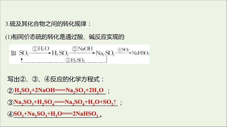 2021_2022学年新教材高中化学专题4硫及环境保护第二单元硫及其化合物的相互转化课件苏教版必修105