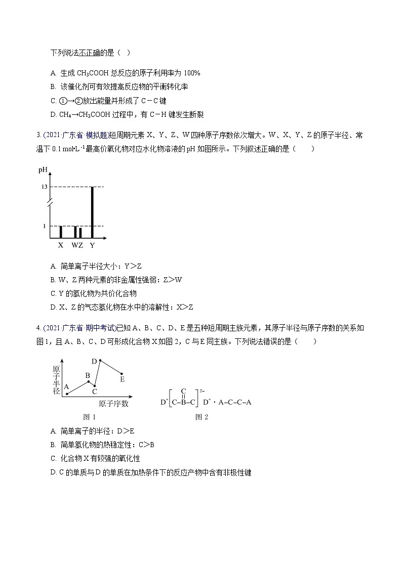 专题08 元素周期表、元素周期律（提升卷）-2022届高三化学【精准提升·二轮】专题训练卷（新高考专用）（原卷版）第2页