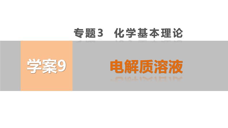 【考前三个月】2022届高考化学（2019新人教版）考前专题复习课件：专题3 电解质溶液第1页