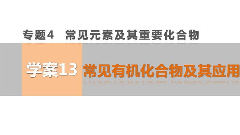 【考前三个月】2022届高考化学（2019新人教版）考前专题复习课件：专题4 常见有机化合物及其应用第1页