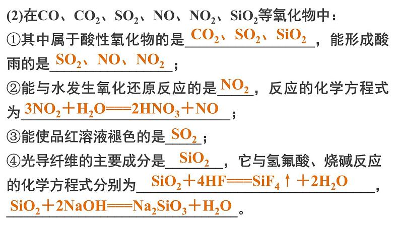 【考前三个月】2022届高考化学（2019新人教版）考前专题复习课件：专题4 常见非金属元素及其化合物第6页