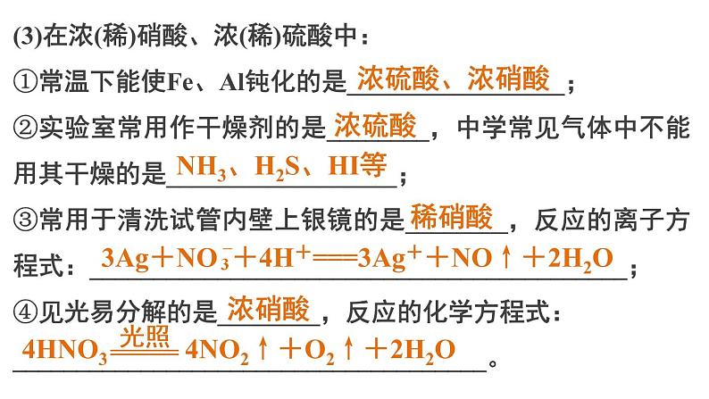 【考前三个月】2022届高考化学（2019新人教版）考前专题复习课件：专题4 常见非金属元素及其化合物第7页