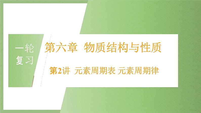 2022届高考一轮复习物质结构与性质元素周期表元素周期律课件第2页