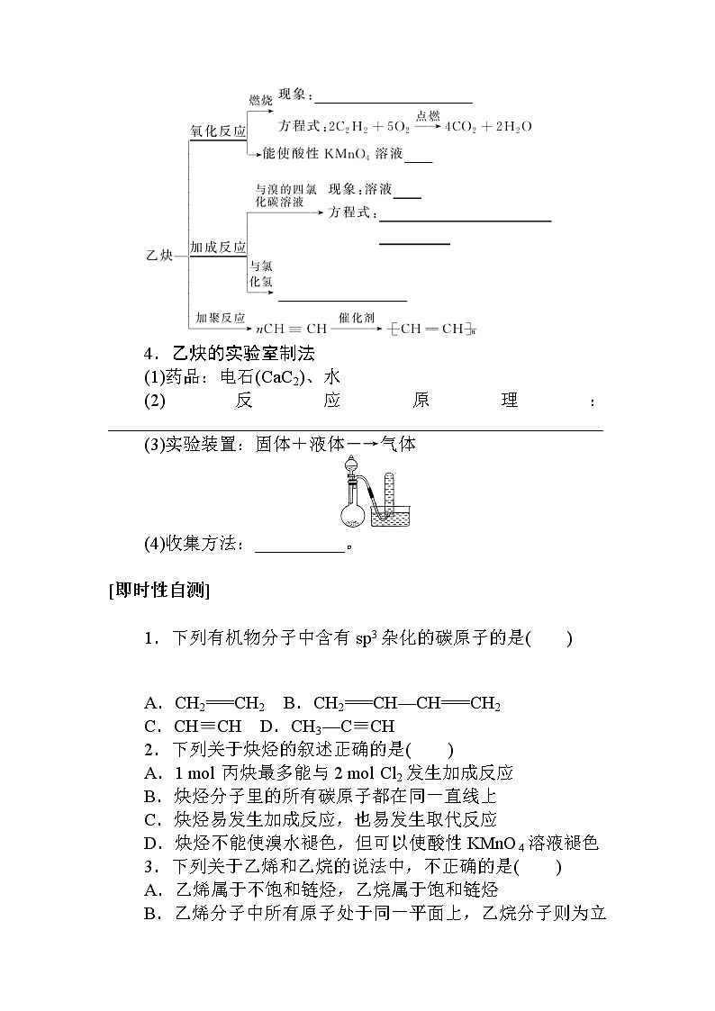 2022年高中化学新人教版选择性必修3 第二章 第2节烯烃　炔烃 学案第3页