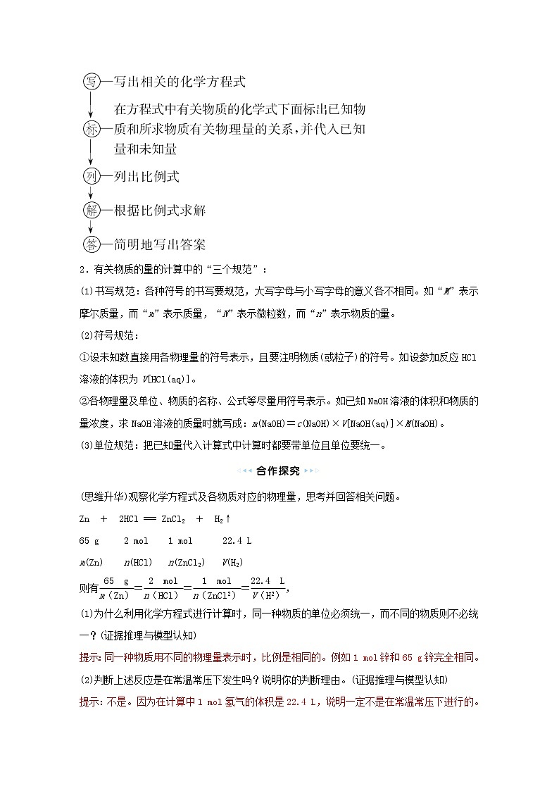 2021_2022学年高中化学专题2研究物质的基本方法第二单元第2课时化学反应的计算学案苏教版必修103