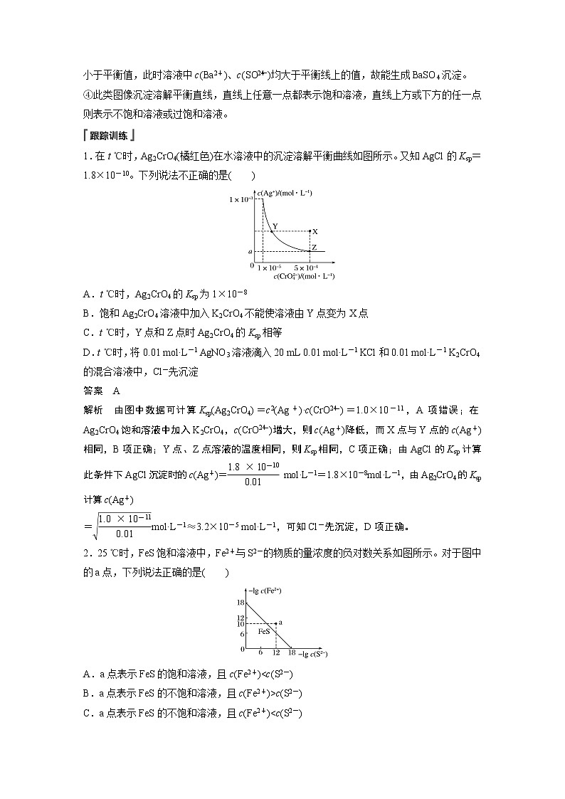 高中化学苏教版（2021）选择性必修1 专题3 第四单元 微专题14 常见的沉淀溶解平衡图像类型总结（学案+跟踪练 word版含解析）03