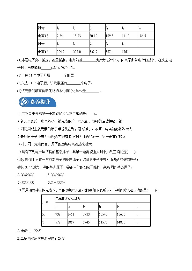 第1章  第2节  第2课时　元素周期律  课时练习  高中化学人教版选择性必修2（2022年）03