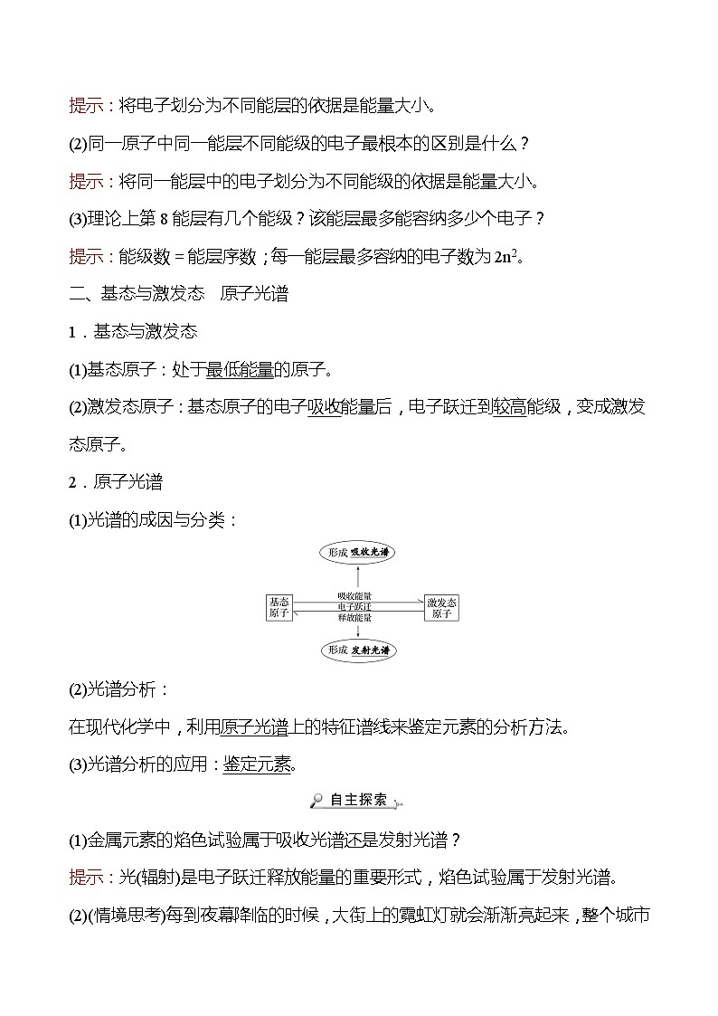 2021-2022学年高中化学新人教版选择性必修2 第1章 第1节原子结构第1课时 学案第2页