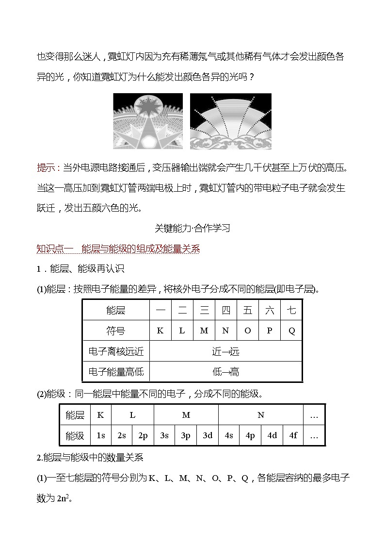 2021-2022学年高中化学新人教版选择性必修2 第1章 第1节原子结构第1课时 学案第3页