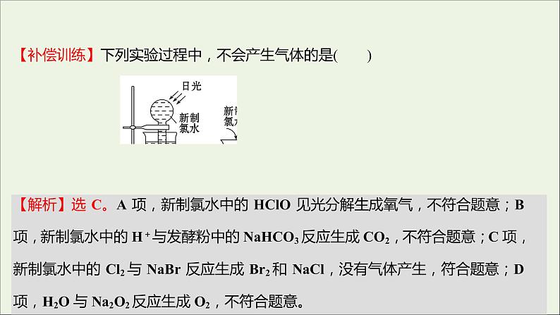 2021_2022学年高中化学专题3从海水中获得的化学物质第一单元第1课时氯气的制备性质及应用课时练课件苏教版必修107