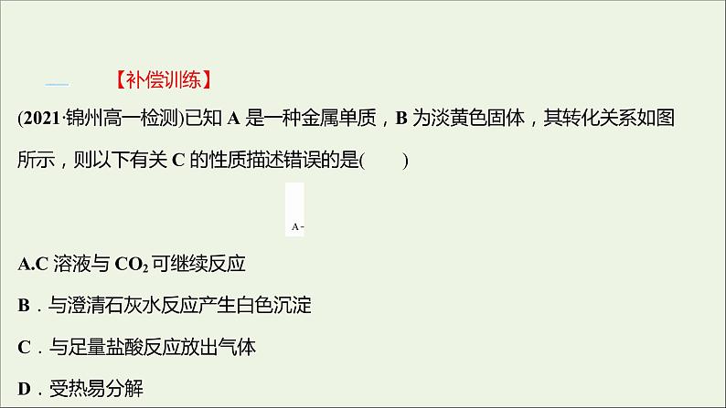 2021_2022学年高中化学专题3从海水中获得的化学物质第二单元第2课时碳酸钠碳酸氢钠课时练课件苏教版必修106