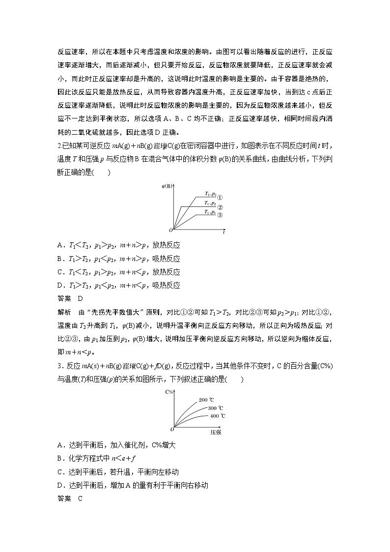 高中化学苏教版（2021）选择性必修1 专题2 第三单元 微专题8 化学平衡图像的分析与应用（学案+跟踪练 word版含解析）03